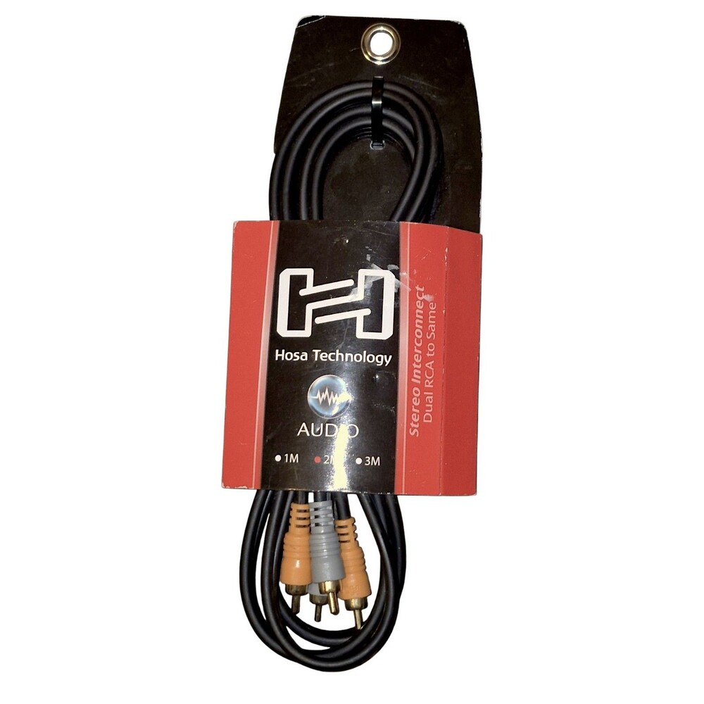 Hosa CRA-202A Dual RCA to Dual RCA Stereo Speaker Interconnect Cable 2M 9.75 FT